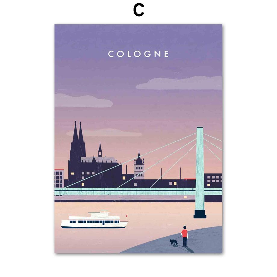 Paris Bangkok London Hamburg Barcelona Wall Art Canvas Painting Nordic Posters And Prints Pictures For Living Room Home