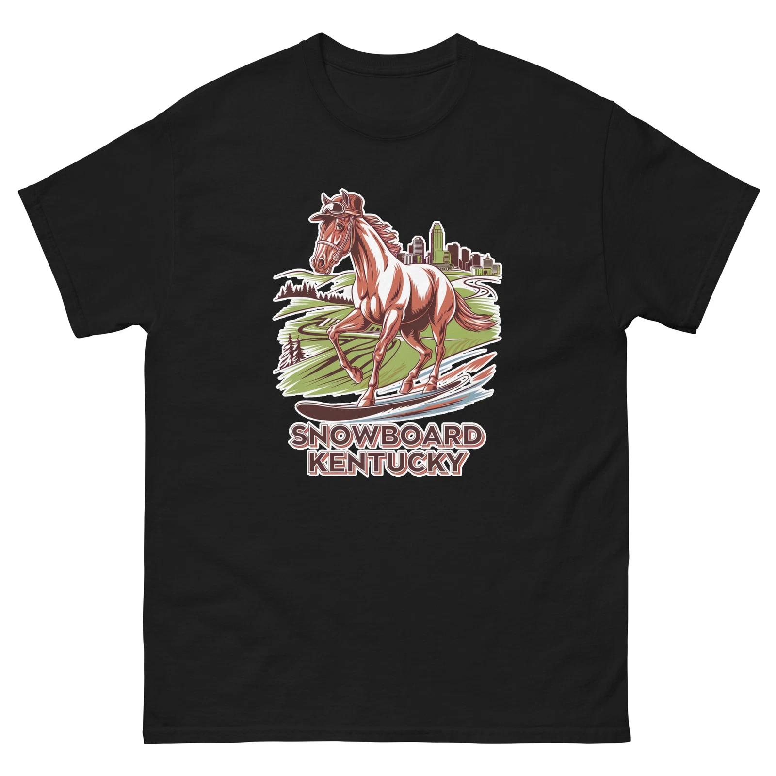 

Snowboard Kentucky Horse USA Snowboarding Animal T-Shirt M