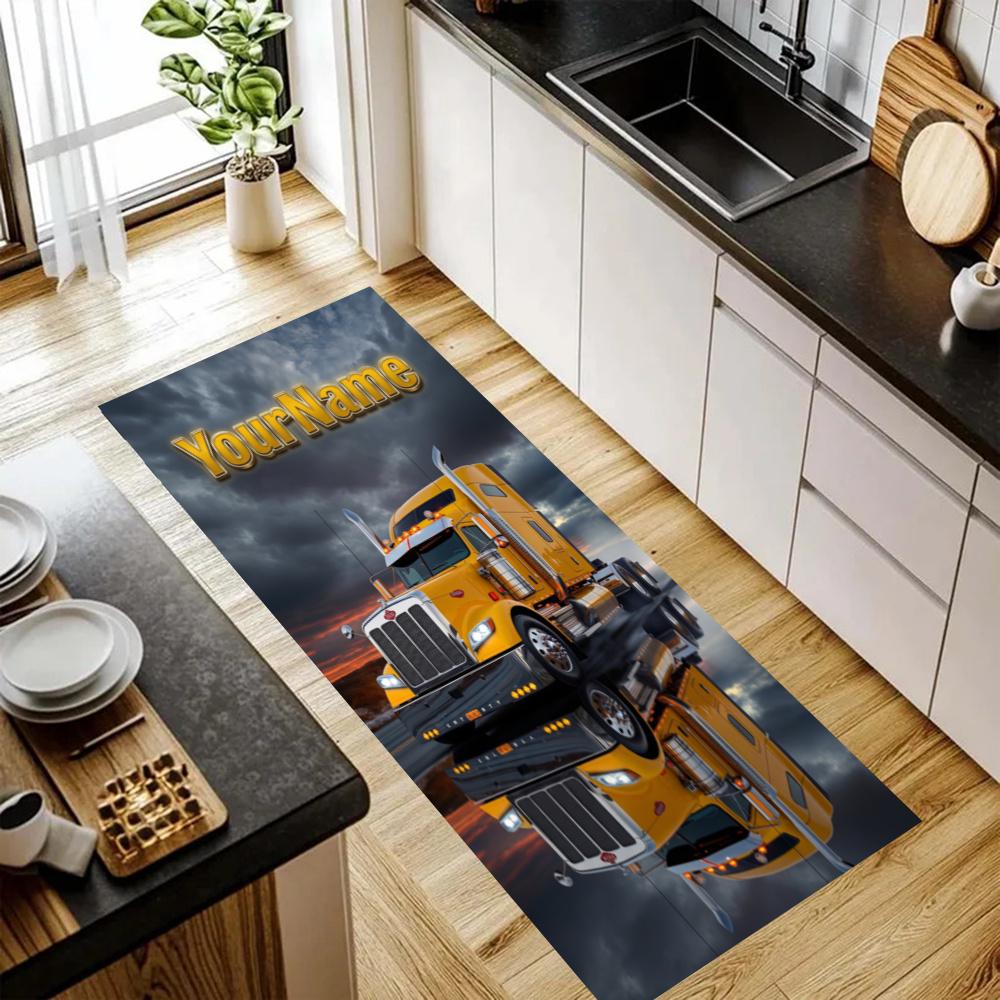 Peterbilt Heavy Trucks Customize Your Name Kitchen Rug Runner Rug Laundry Mat Hallway Entryway The Best Gift Choice