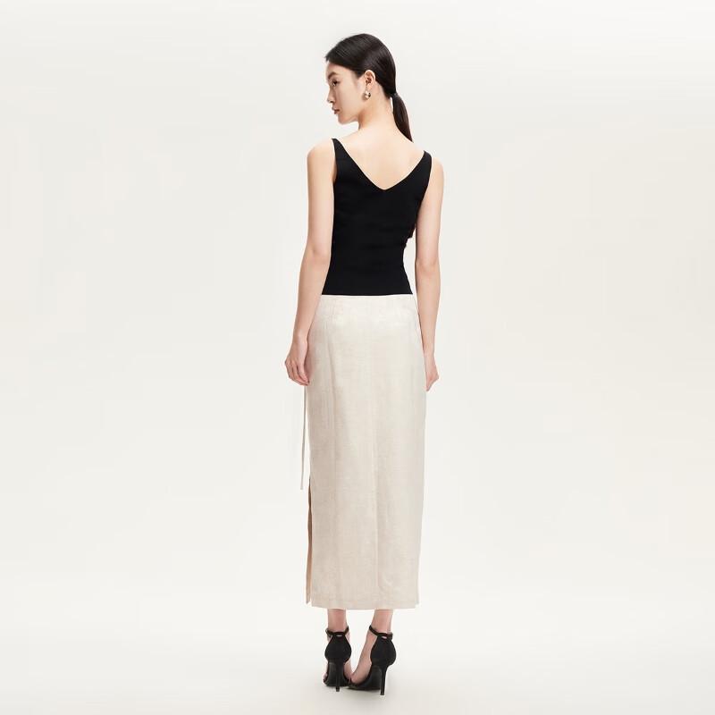 Vero Moda Chinese Button Glossy Midi Skirt