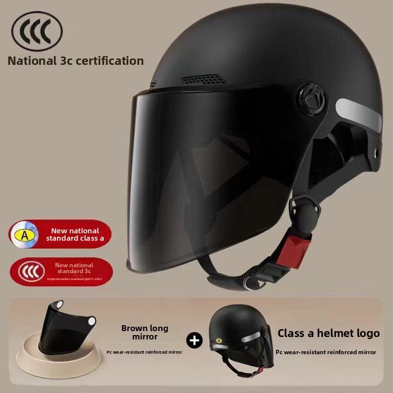 

Electric Motorcycle Sunscreen Men and Women Retro Half Helmet Four Seasons Universal Men and Women Battery Car Safety Helmet 27*23*17cm чёрный