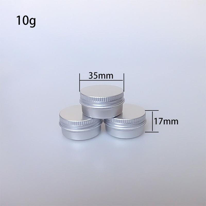 50PCS 10g 30g 50g 100g Aluminum Tin Jars Empty Cosmetics Container Metal Candle Jars with Lids Lip Balm Pot Face Eye Cream Box
