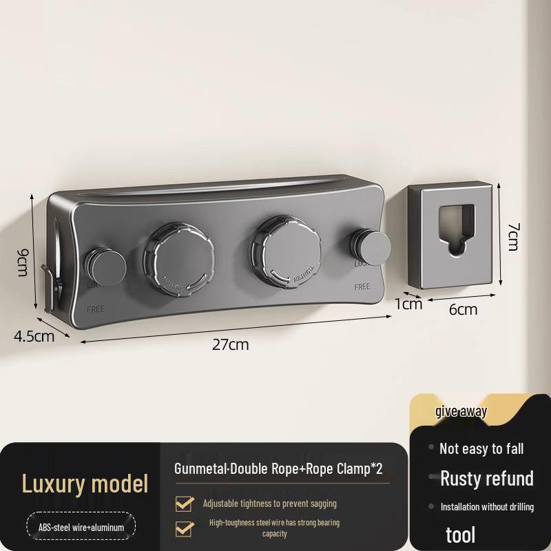 

Висувна невидима білизняна мотузка без пробивання для використання в приміщенні та на балконі