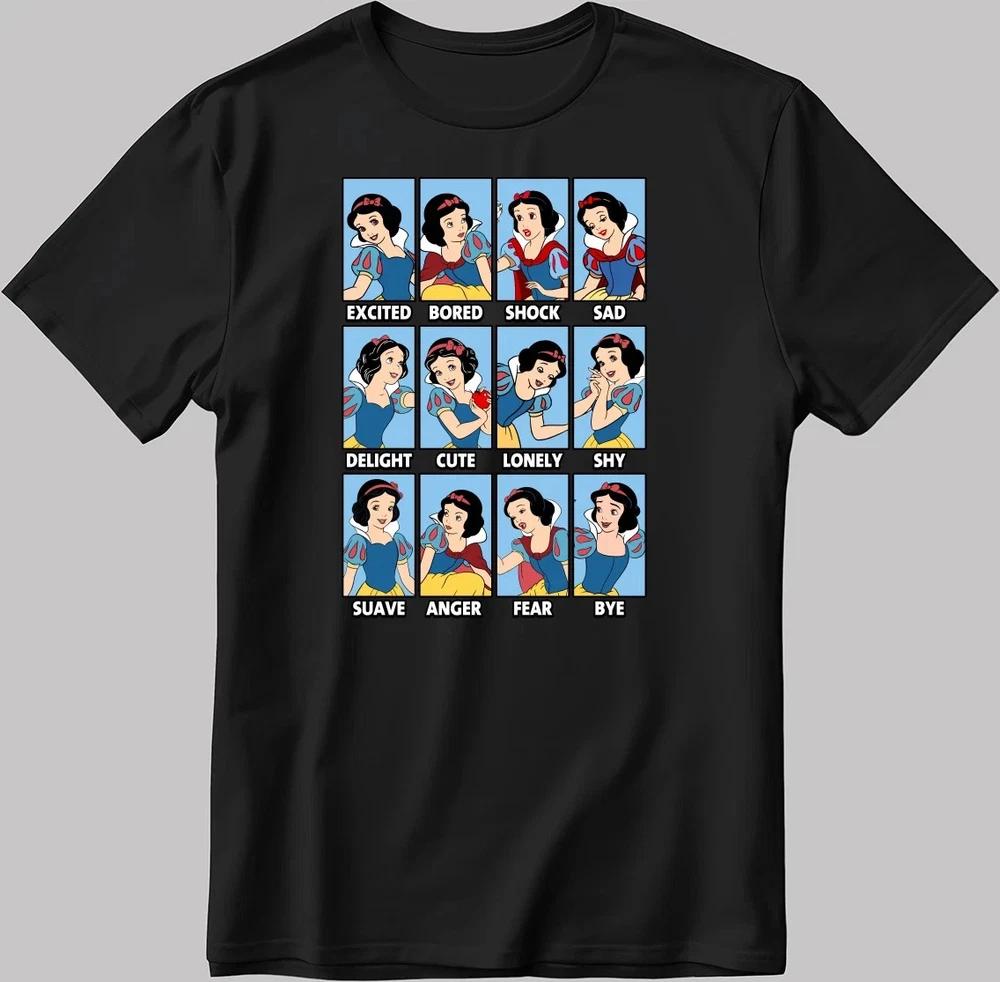 Princess Snow White Moods TShirt Size S4XL S