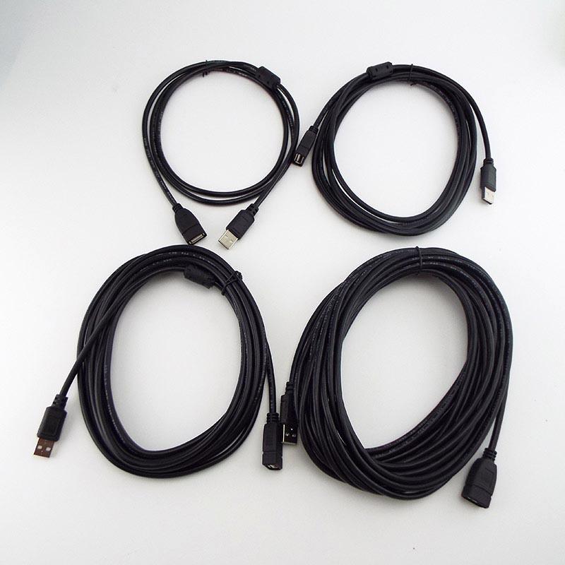 1.5/3/5m Black USB 2.0 Male To Type A Female Extension Extender Connector Power Data Transmission M/F Adapter Cable Wire Lead