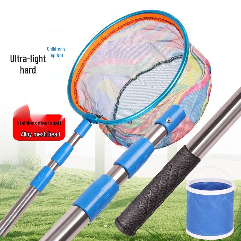 Children's Outdoor Fishing Net: Durable Net Bag for Catching Small Fish, Shrimp, and Butterflies.