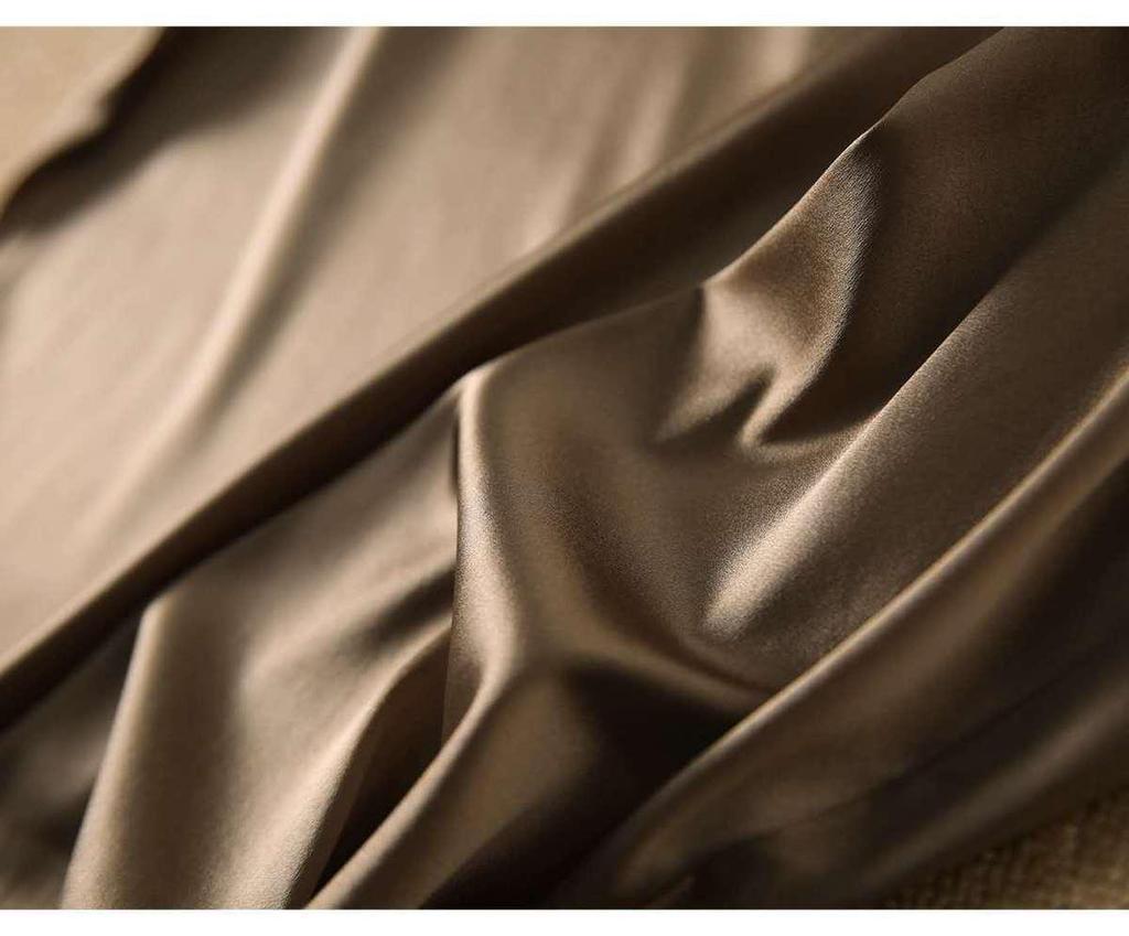 Women's Faux Satin Round Neck Top - Short Sleeve, Solid Color, Versatile, Drop Shoulder, Summer Style