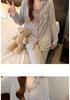 Korean Style Casual Long Sleeve Striped Pajamas for Spring/Autumn, Versatile Homewear with Fashionable, Relaxed Look.