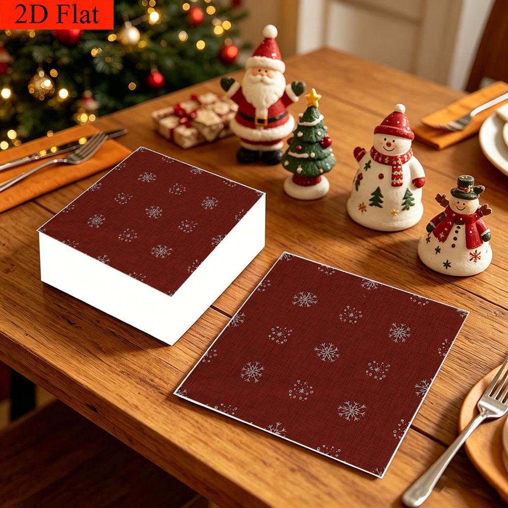 20pcs Disposable Napkins with Snowflake Pattern Print for Wedding,Parties,and Daily Use for Thanksgiving Fall Christmas Table Decoration