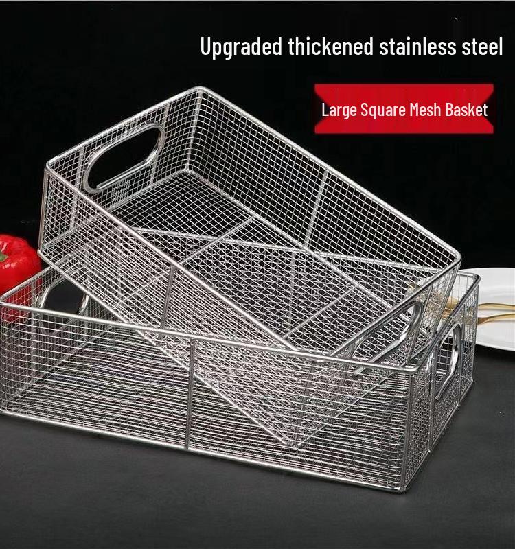Stainless Steel Square Shaking Basket for Breading and Frying