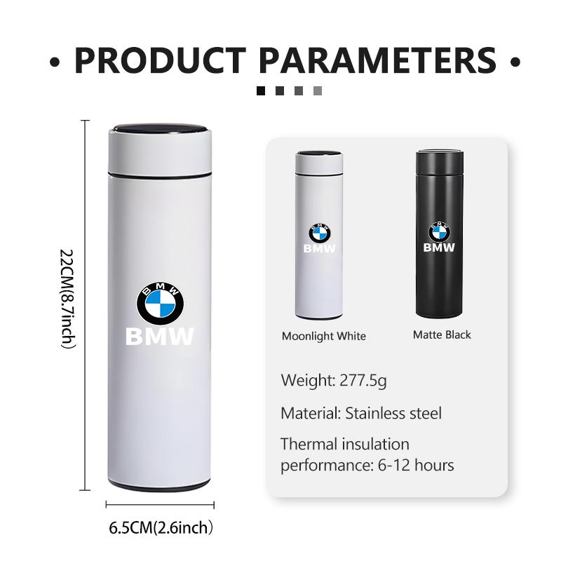 Car Stainless Thermos Bottle Temperature Display Thermos Cup For BMW M Sport M2 M3 M4 M5 M6 E46 E90 E60 F10 F20 E87 X3 X6 SW6