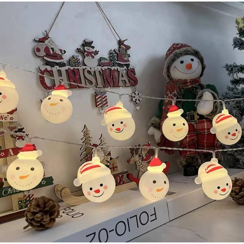 Led Battery Snowman Santa Claus Elk Fairy String Lights Outdoor Xmas Decor Tree