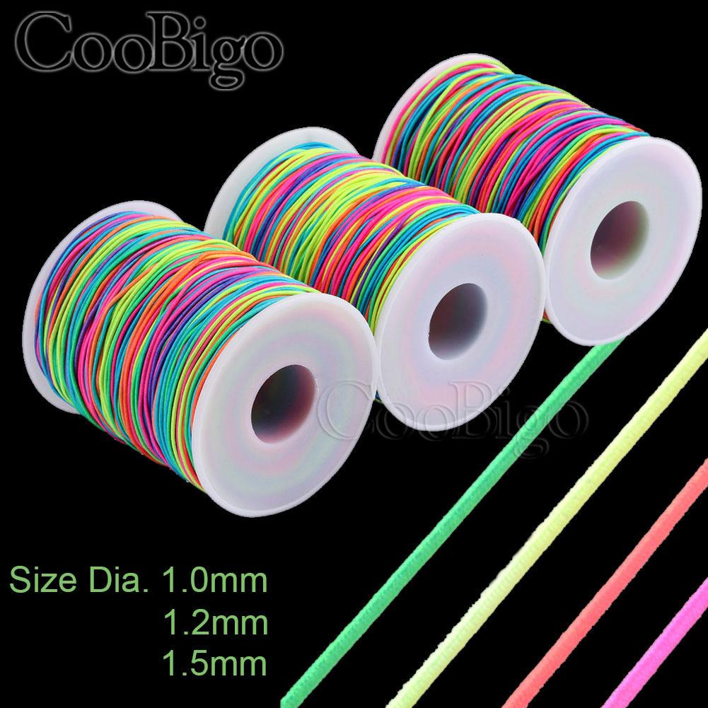 100Meter Rainbow Elastic Rope Round Elastic Band Beading Bracelet String Rubber Cord Clothe Sewing Accessories 1mm 1.2mm 1.5mm