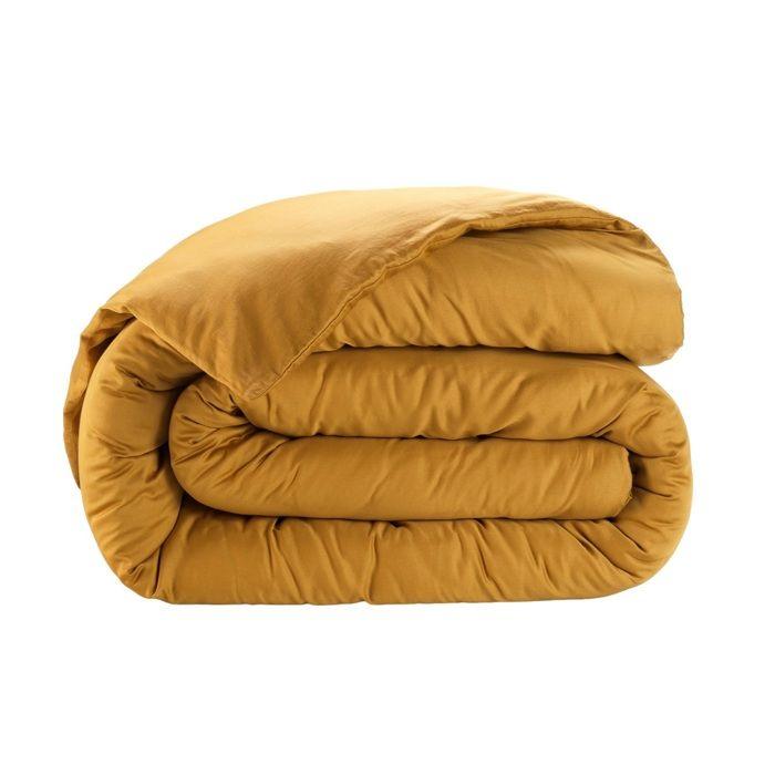 Housse de couette en satin de coton 220 x 240 cm Uni bronze