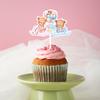 12pcs Boy or Girl Cupcake Toppers Glitter Onesie Jumpsuit Baby Shower Kids Birthday Gender Reveal Party Cake Decorations Supplie