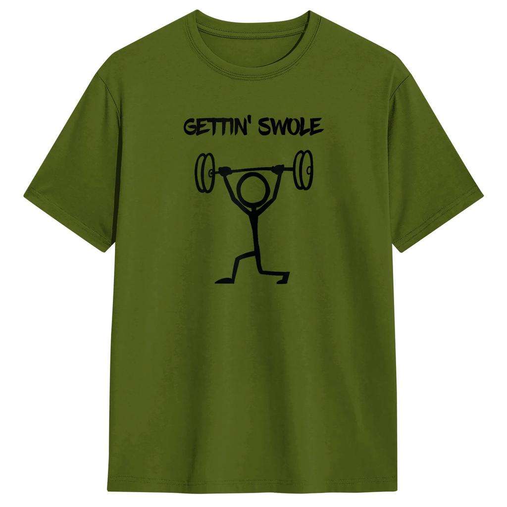 Getting Swole Workout Exercise Weight Lifting TShirt Summer Classic T Shirts 100 Cotton Hip Hop Tee Shirt For Unisex Casual Tees
