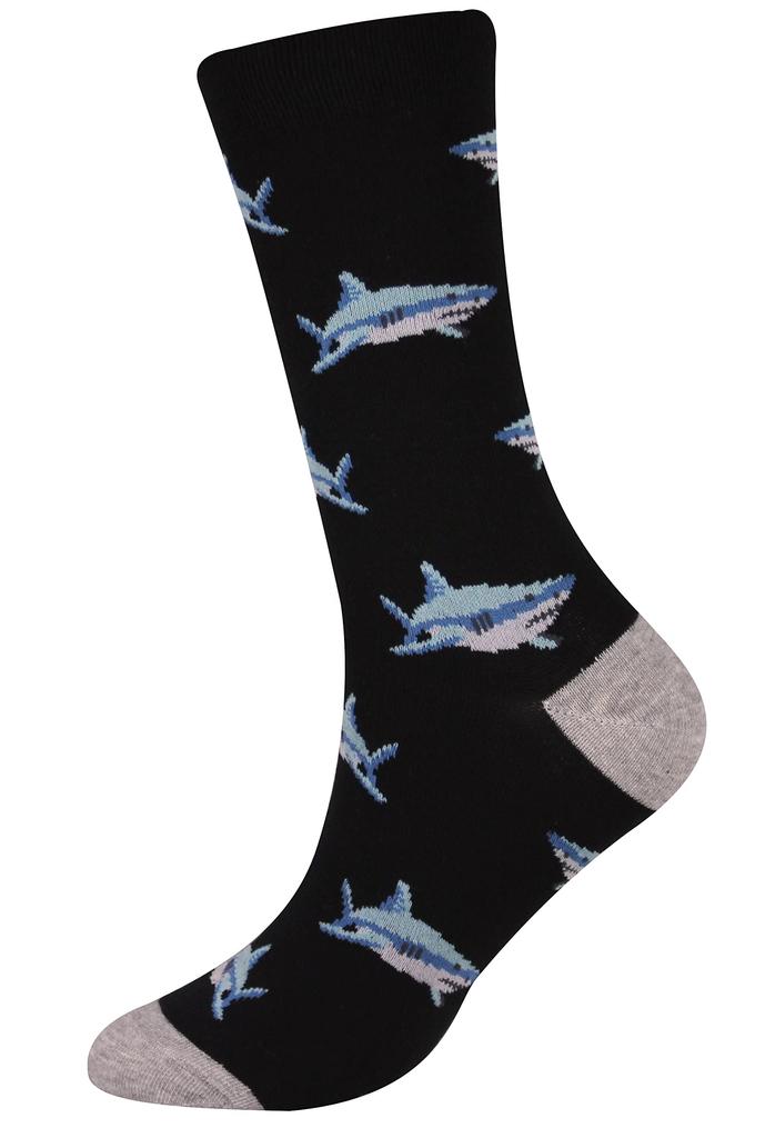 Cansok Animal Print Shark Casual Cotton Sock Set Men's Socks, Set, 5-Pair (Shark (4-Pair))