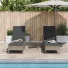 Sun Lounger Set 3 pcs Grey and Dark Grey 55 x 200 x 92 cm