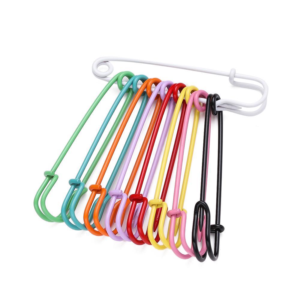 10pcs/lot Colorful Safety Pins Brooch Blank Base Brooch Pins 3/5 Rings Jewelry Pin for DIY Jewelry Making Supplies Accessorie