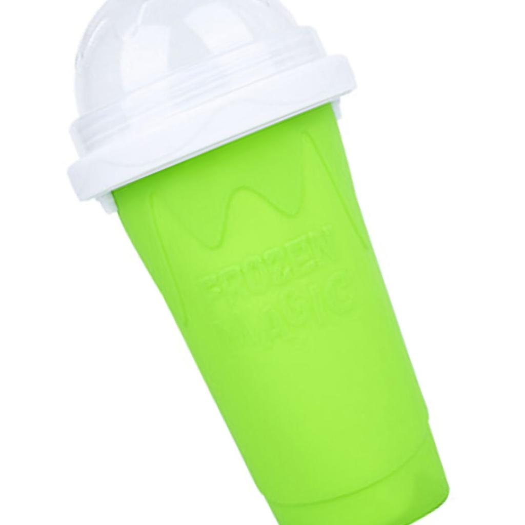 Quick Frozen Cup Portable Thirst Quencher Silica Gel Ice Slushy Maker Cup for DIY Smoothie Green 400ml
