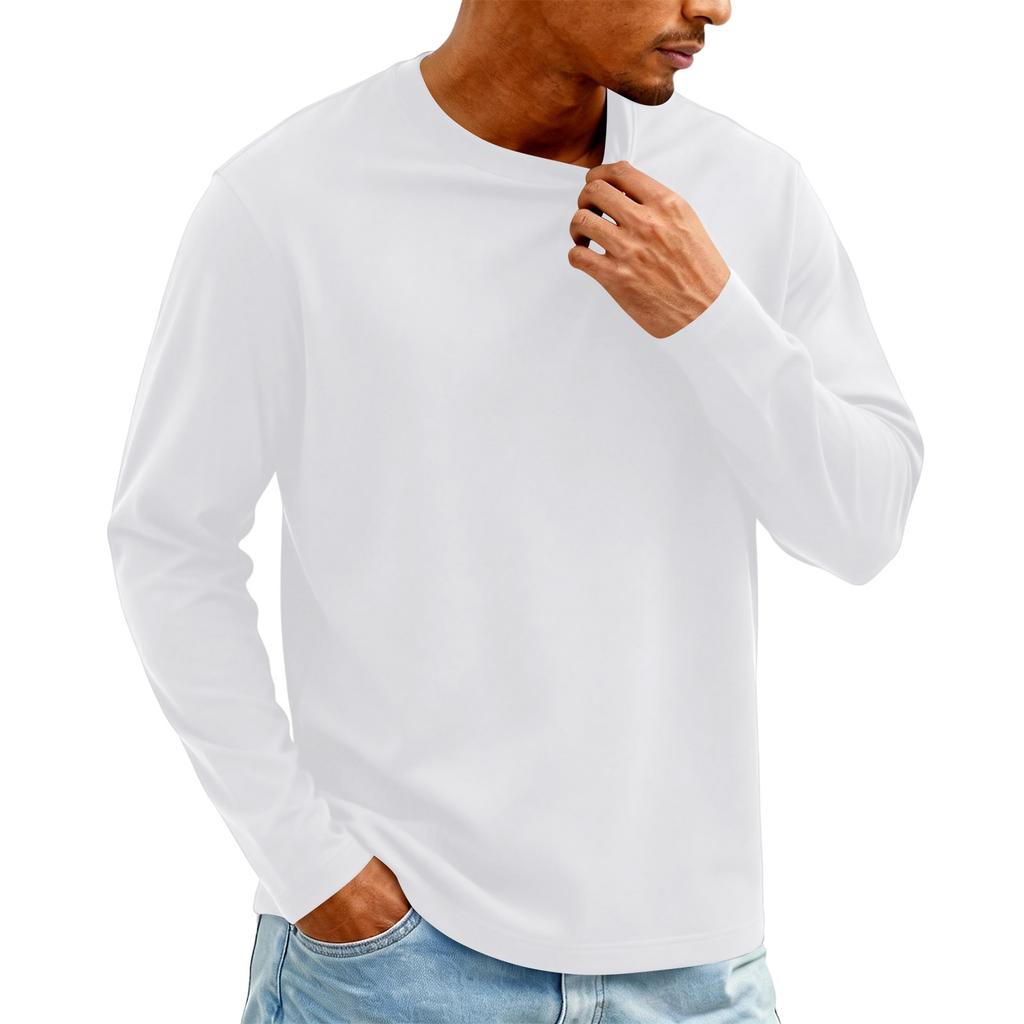 Men's Knit -Neck Long Sleeve T-Shirt | Fashion Casual Pullover For Daily & Weekend Wear