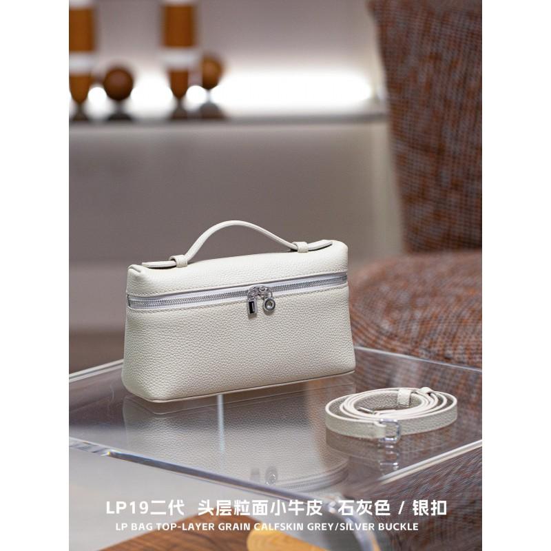 2025 Genuine Leather Lunch Box Bag Crossbody Shoulder Handbag Women 19cm Medium Size
