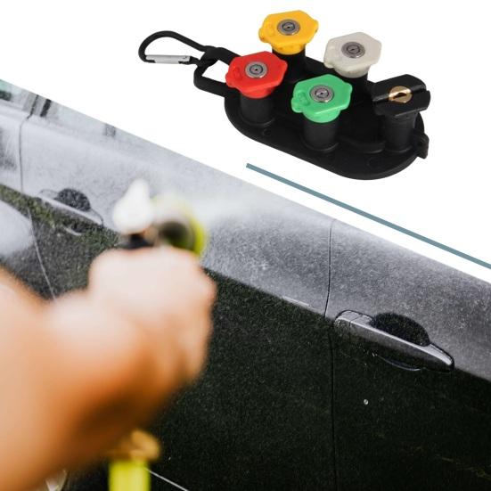 Spray Nozzle Set Pressure Washer Nozzle Tips with Nozzle Holder Universal Quick Connect Metal Nozzles Kit for Watering Plants Washing Cars