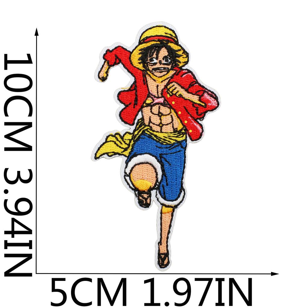 One Piece Embroidery Cloth Sticker, Clothes Decoration Patch Sticker, Japanese Animation Character Computer Embroidery Label, Bag Decoration Sticker