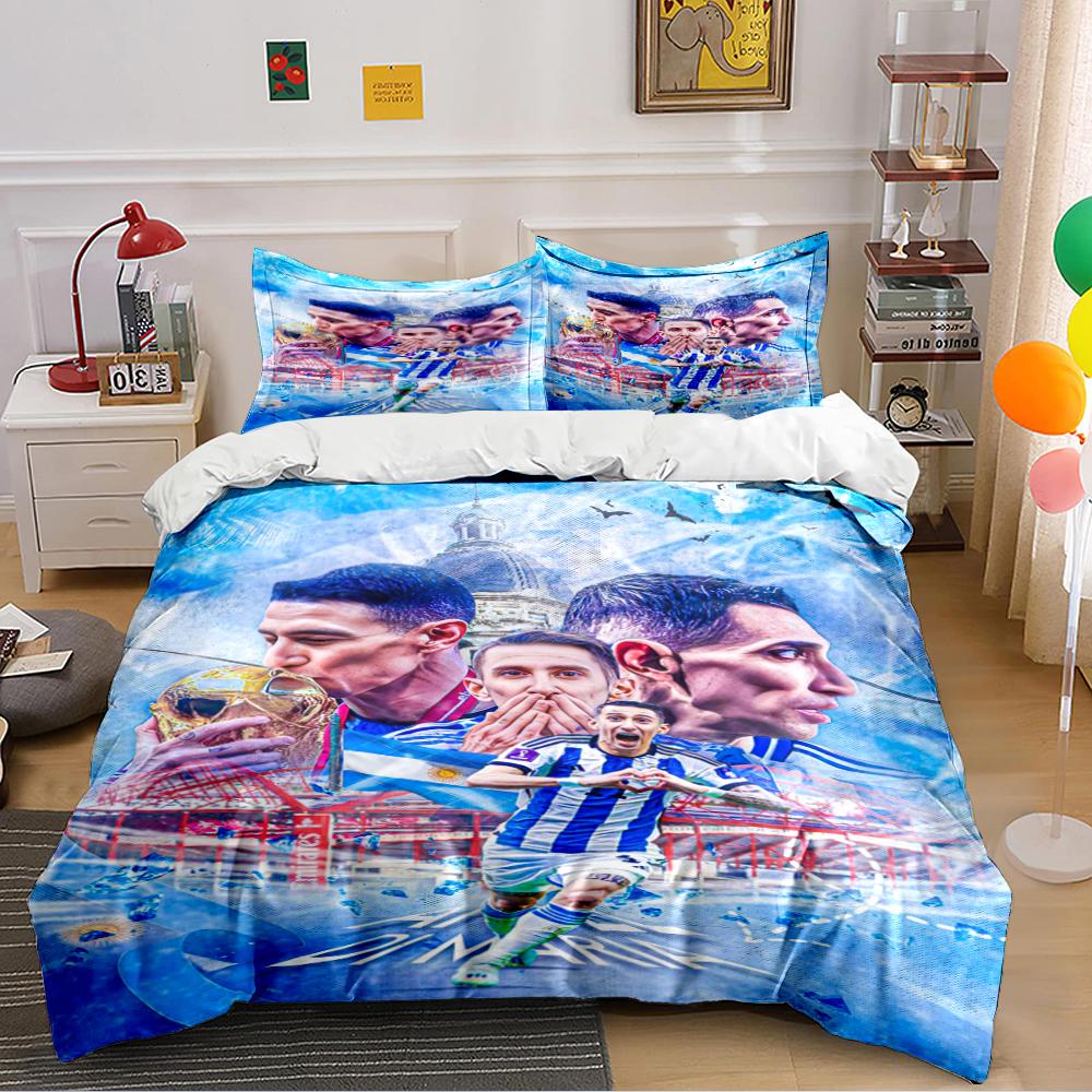 Soccer-Themed Bedding Set Bedding Set (1 Duvet Cover, 2 Pillowcases, Duvet Not Included)