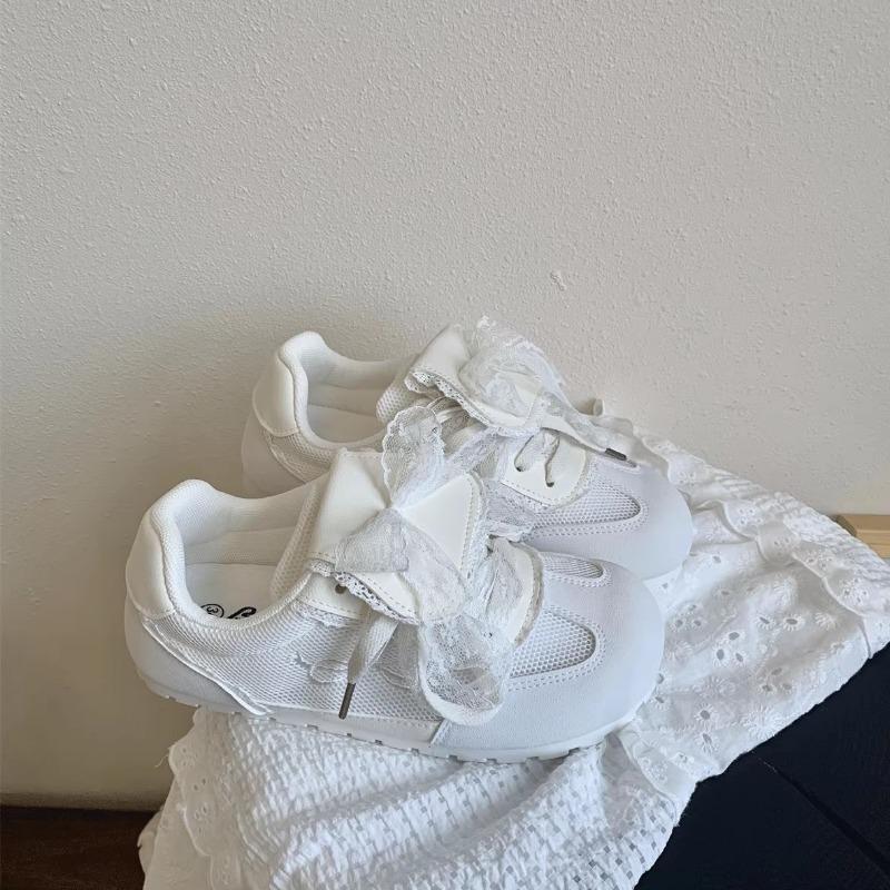 Bow Casual Breathable Non-slip Rubber Autumn Fashion Versatile Student Sneakers Women