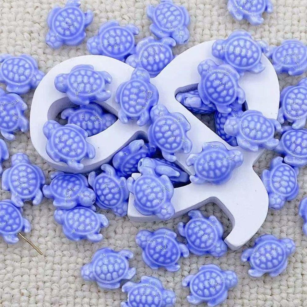 10pcs Handmade Craft Sea Turtle Bead Ceramic Jewelry Making Material  Women