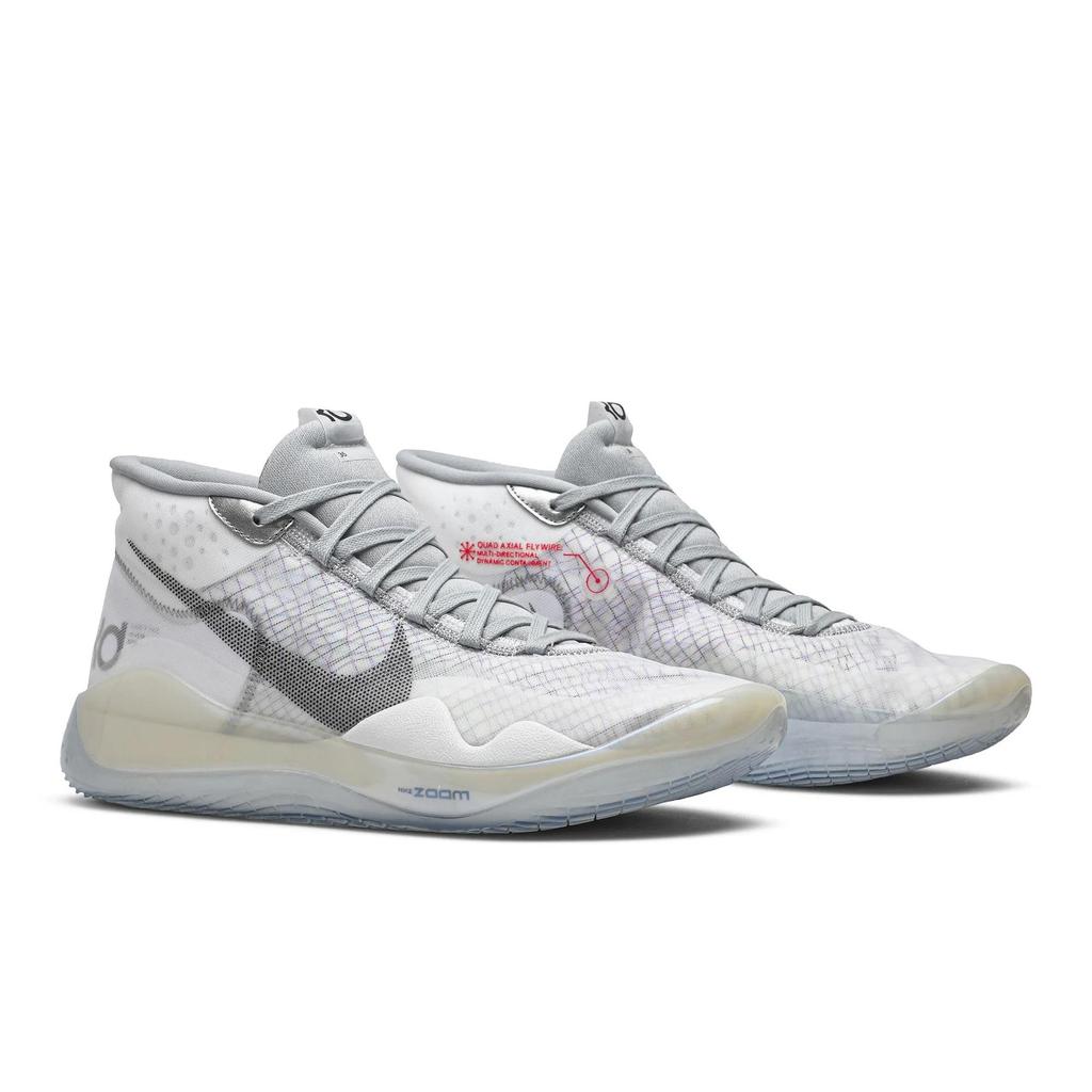Nike Zoom KD 12 'Wolf Grey' (Unisex) White / Black-Wolf Grey Basketball Shoes CK1195 101