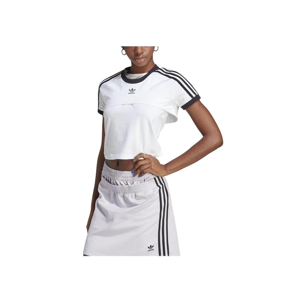 Adidas Originals Trefoil Layered Stripe Tank Top Women Tops White IC8808