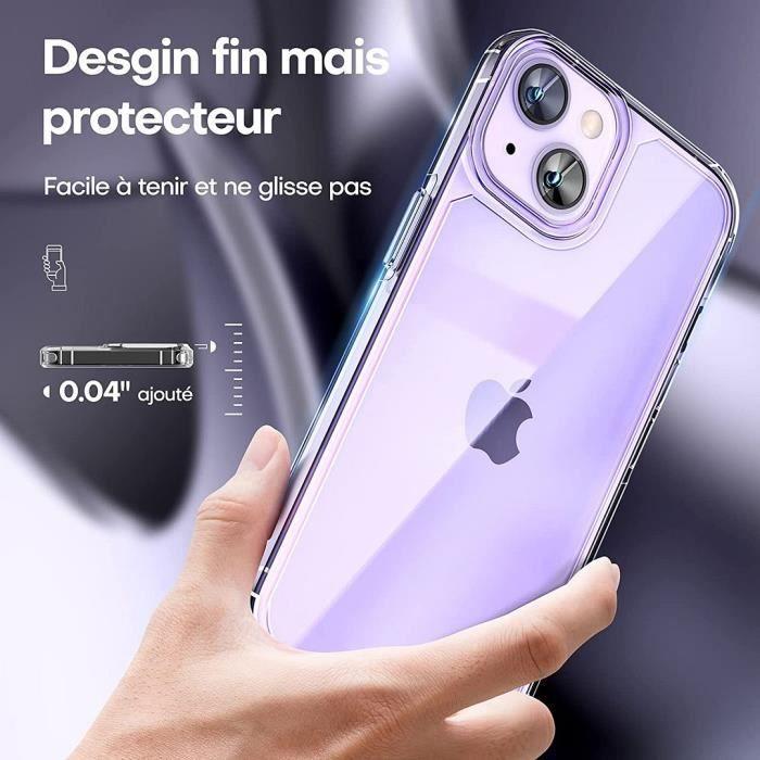 Case for iPhone 14 Plus (6.7 ") + 2 Tempered Glasses, Thin Non-Slip Transparent Protection