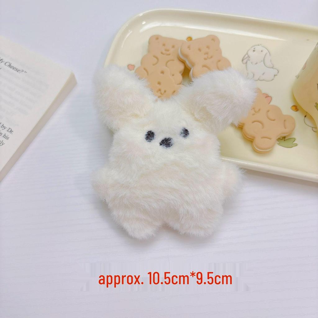 Adorable Blushing Rabbit Plush Keychain Charm