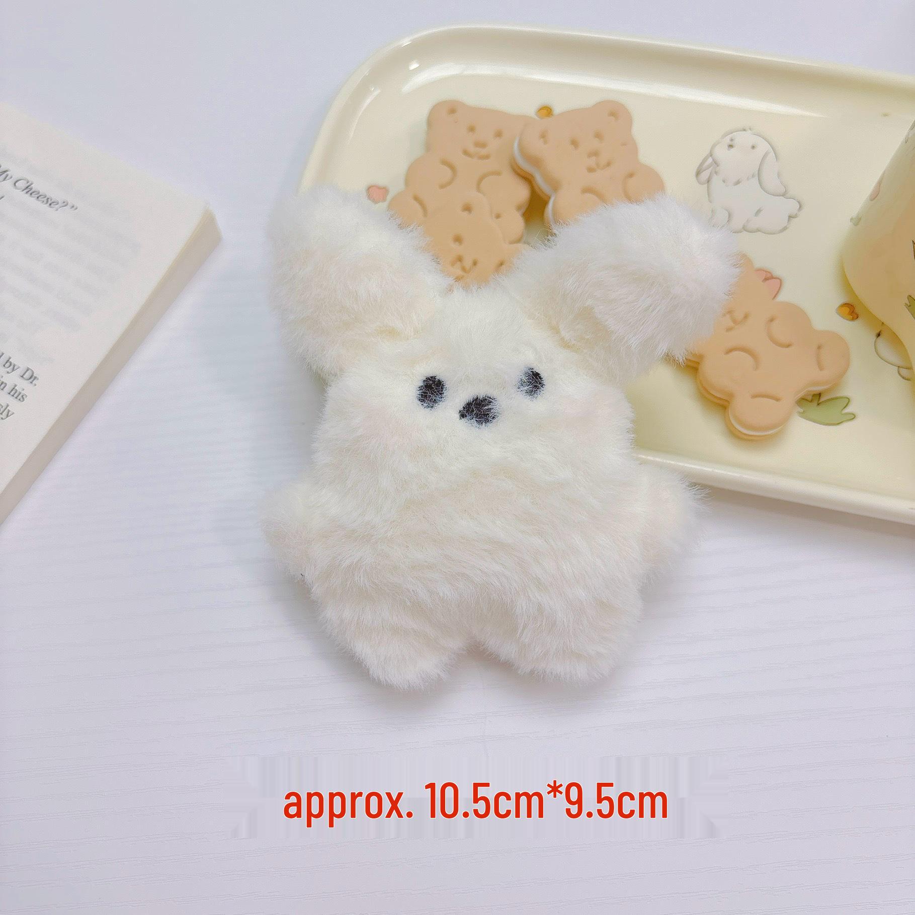 

Adorable Blushing Rabbit Plush Keychain Charm Beaded Chain