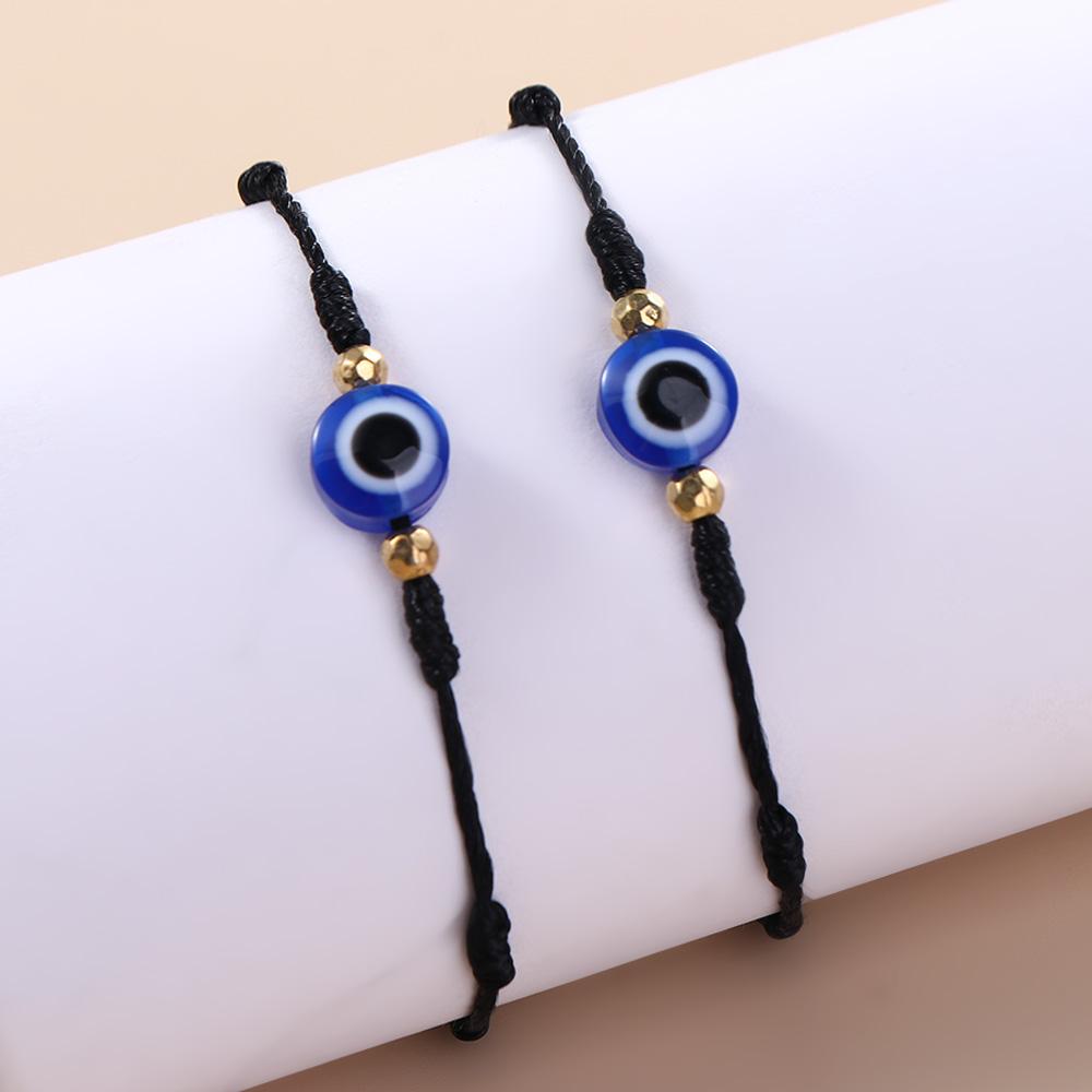 Blue Glasses Blue Eyes Couple Bracelets Hand-woven Bracelets Blue Eye Bracelets Braided Hand Ropes
