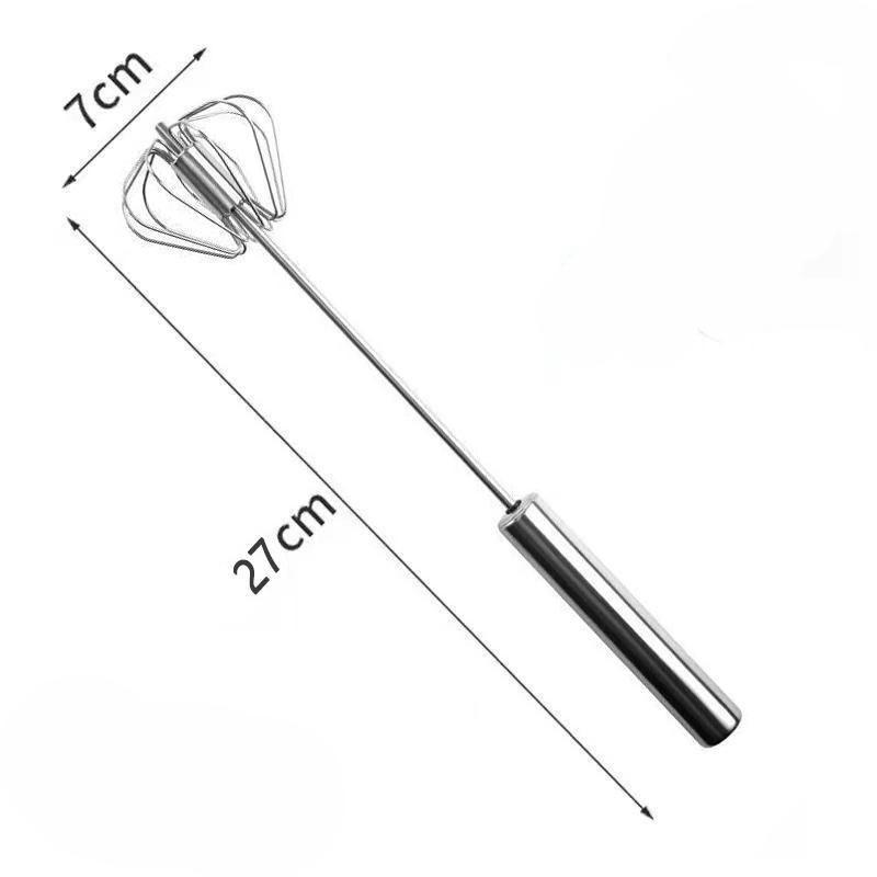 

NewType of Egg Beater Stainless Steel Manual Semi-automatic Household Egg White Mixing Tool Easy and Fast Cream Mixing frother серебряный