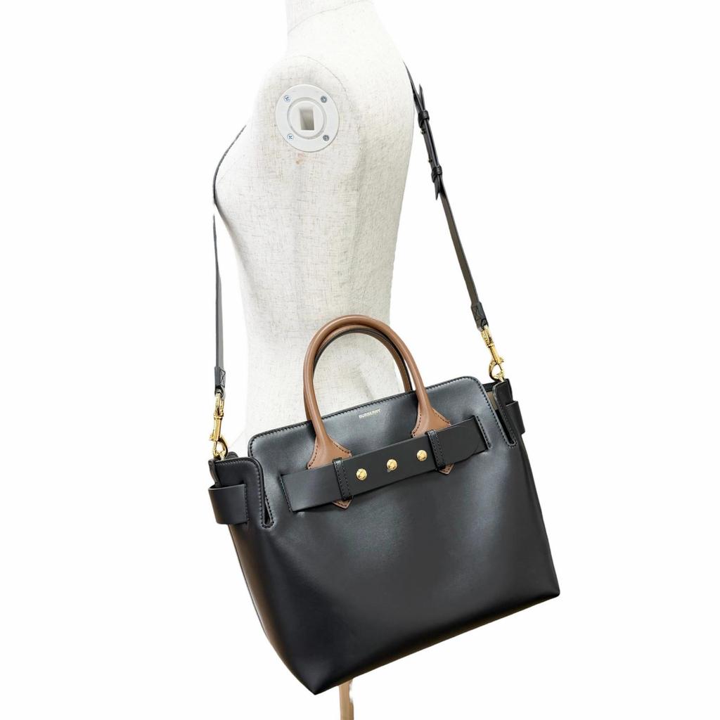 Great BURBERRY Belt bag, small (SM) 2-Way Leather Tote Bag/Shoulder Bag 8021279 Used