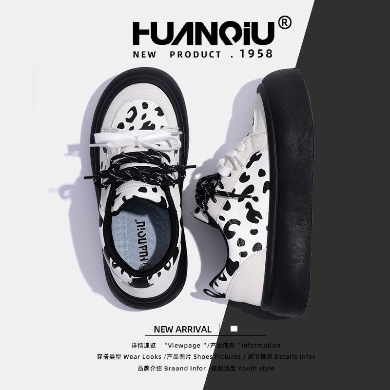 Global soft-soled trend casual board shoes women's ZHQ5810 spring new platform women's shoes versatile height-increasing white shoes