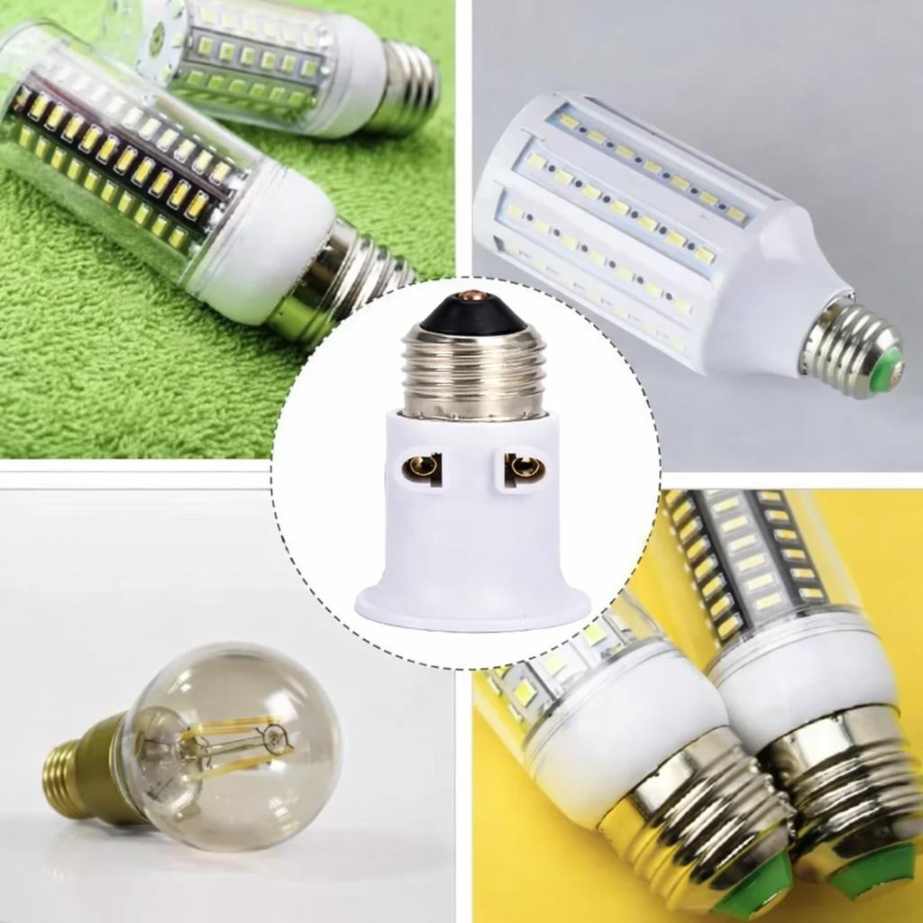 1 PCS E27 PBT Fireproof Bulb Adapter EU Plug Lamp Holder Base Socket AC100-240V 4A for Home Office Lighting