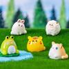 Cute Animal Resin Family Figurines Toy Model Desktop Car Decoration Accessories