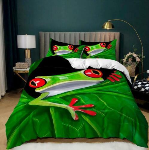 Tree Frog Doona Quilt Duvet Cover Set Pillowcase Single Double Queen Size Bed AU
