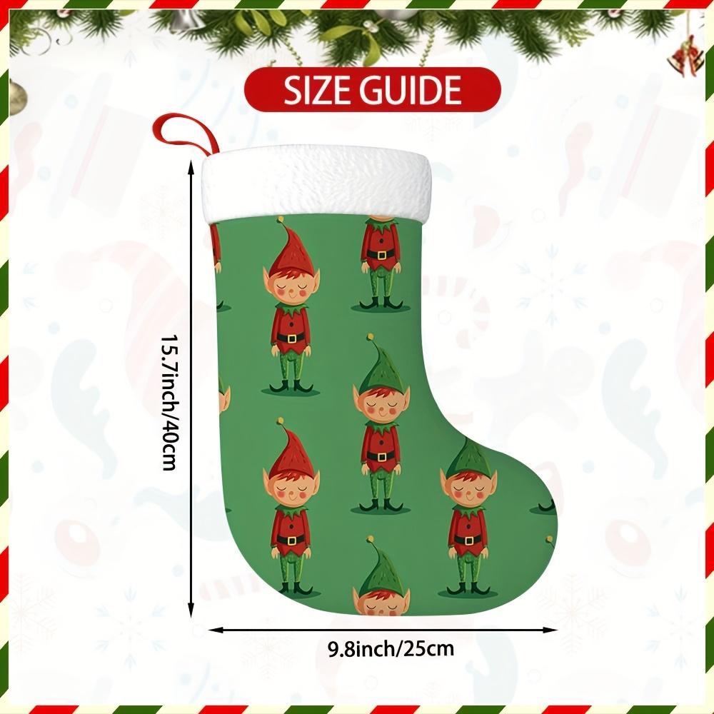 Christmas decoration fireplace hanging stocking1pc Christmas Stocking Featuring an Elfin Design, a Soft Hangin