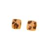 Hong Kong Style Flocking Leopard Print Geometric Stud Earrings Retro Niche Design Commuter Earrings Simple Earrings Women