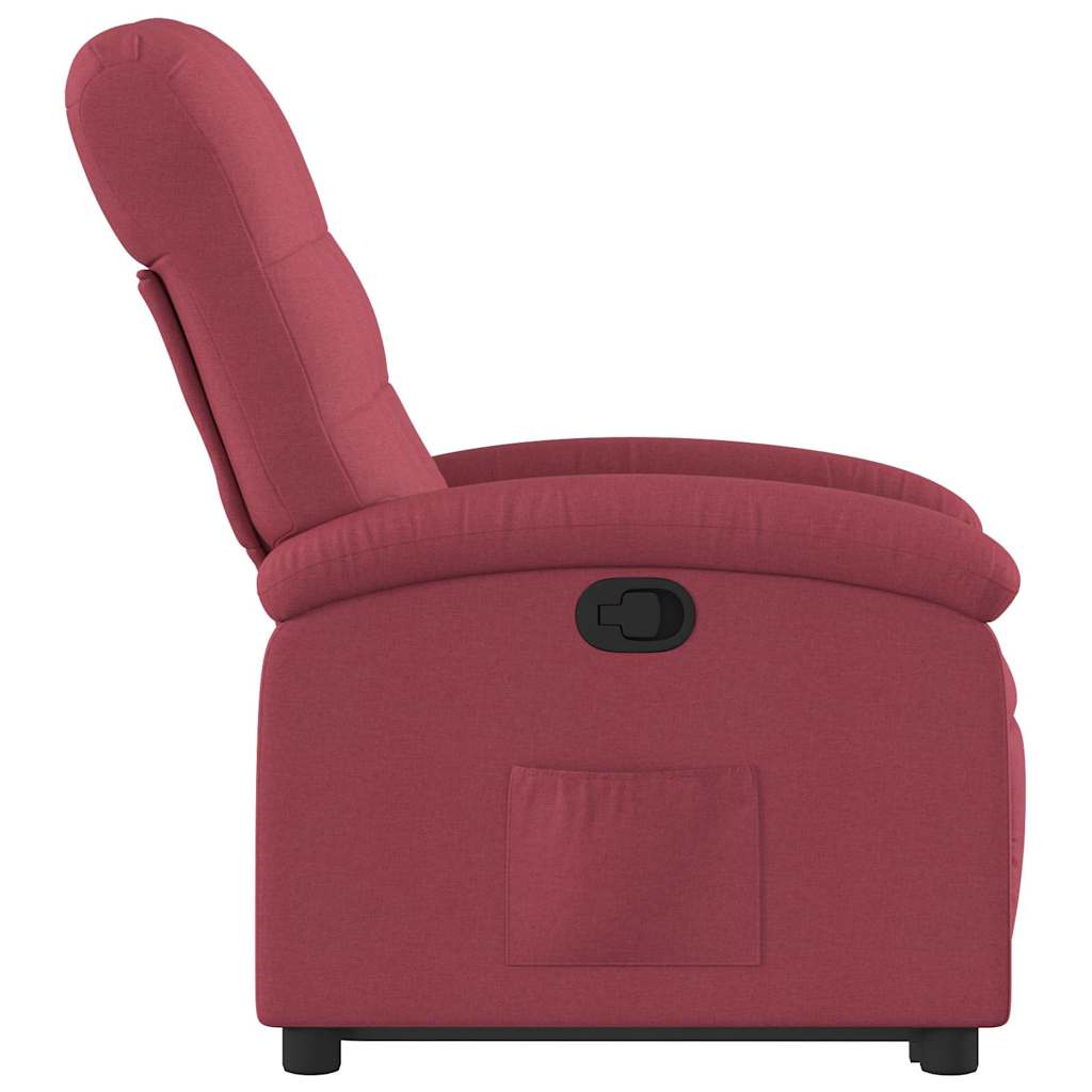 Recliner Chair with Rising Function Burgundy Fabric