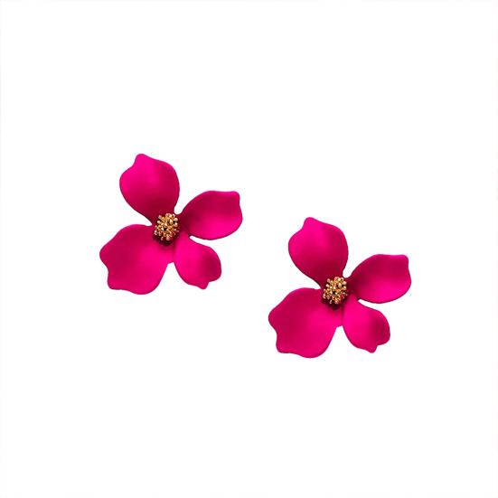 2Pcs Women Earrings Flower Shape Anti Rust Alloy Ear Studs Earrings Jewelry for Party