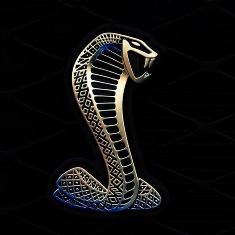 For Ford Mustang Cobra Snake Shelby Metal Front Grill Logo Emblem Badge Chrome
