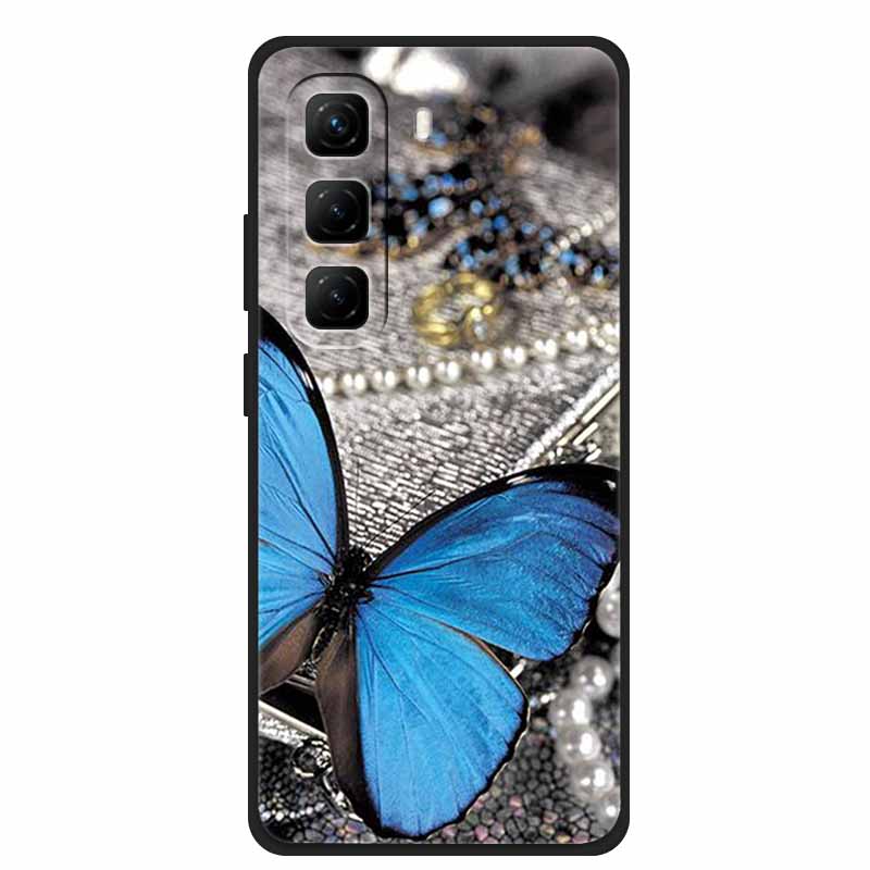 Per Custodia Infinix Hot 50 5G Fiori Morbido Silicone TPU Antiurto Custodie per Telefono per Infinix X6720 Animali Lupo Cool Copertura Protettiva
