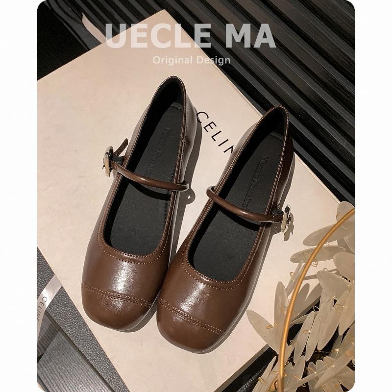Sheepskin Inner Height Increase Single Shoes Women's Silver Shoes Genuine Leather with Skirt Evening Gentle Shoes Flat Mary Jane Shoes